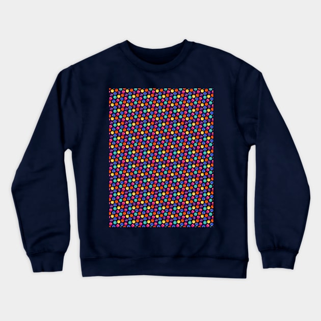 Smile Emotion Pattern Crewneck Sweatshirt by Mako Design 